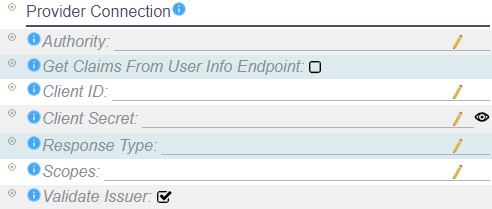 Provider Connection Menu